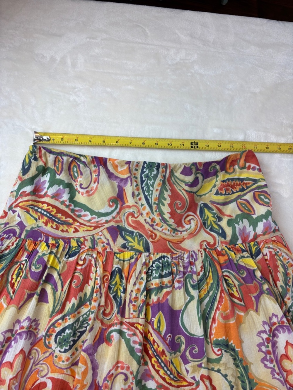 Women's CHAPS Paisley Tiered Midi Cotton BOHO Skirt - Multicolor - Picture 7 of 11